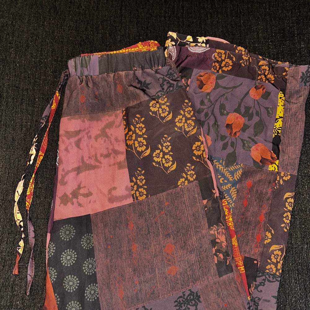 SHEIN Multicolor Patchwork Wide Leg Pants